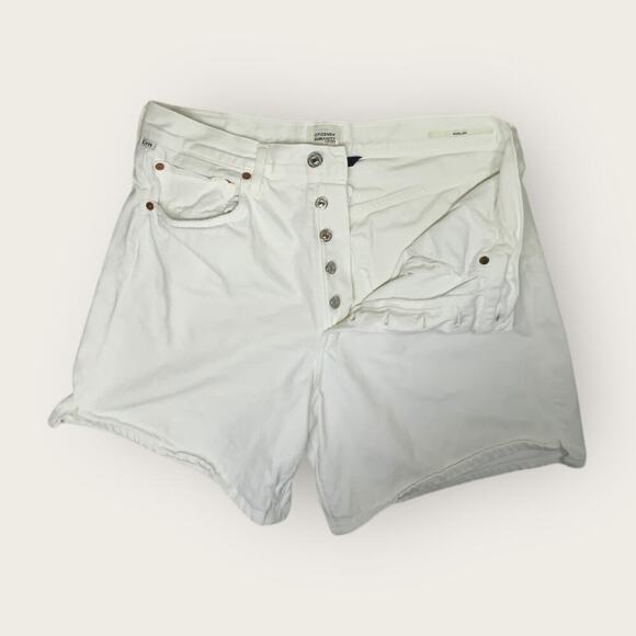 Citizens of Humanity | Marlow Distressed Denim Shorts | White | Size 29 - Picture 5 of 16